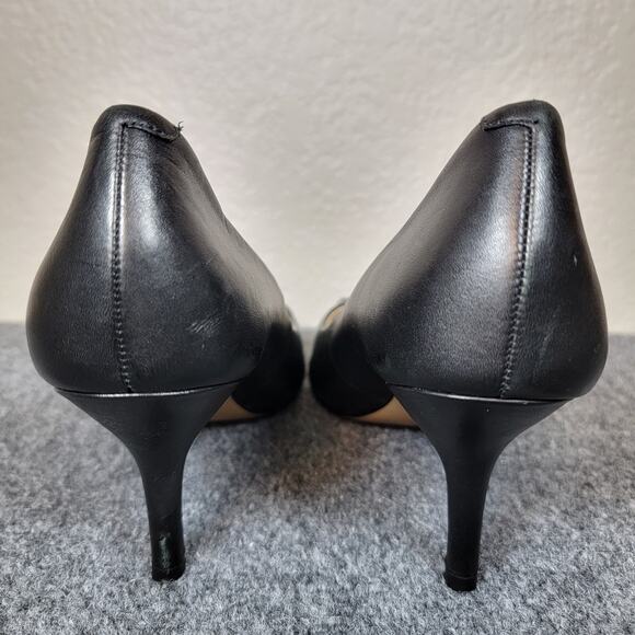 Coach Zan Pumps Women 9.5B Black Pointed Toe Patent Cap Toe Heels Leather Upper - Picture 9 of 10